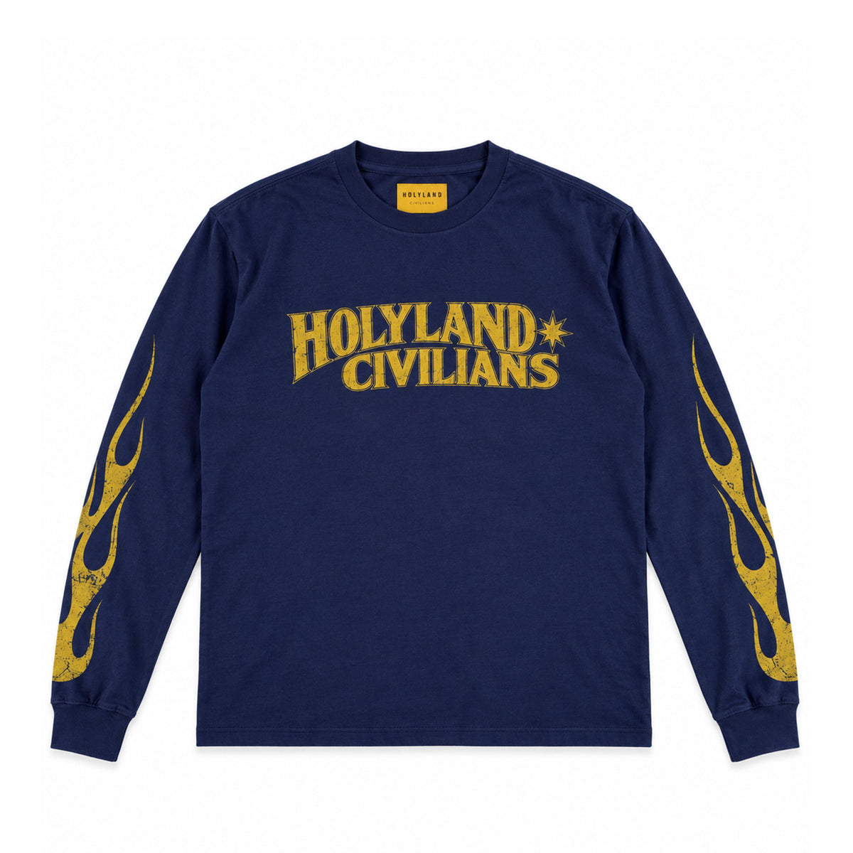 FLAME NAVY LONG SLEEVE T HOLYLAND CIVILIANS