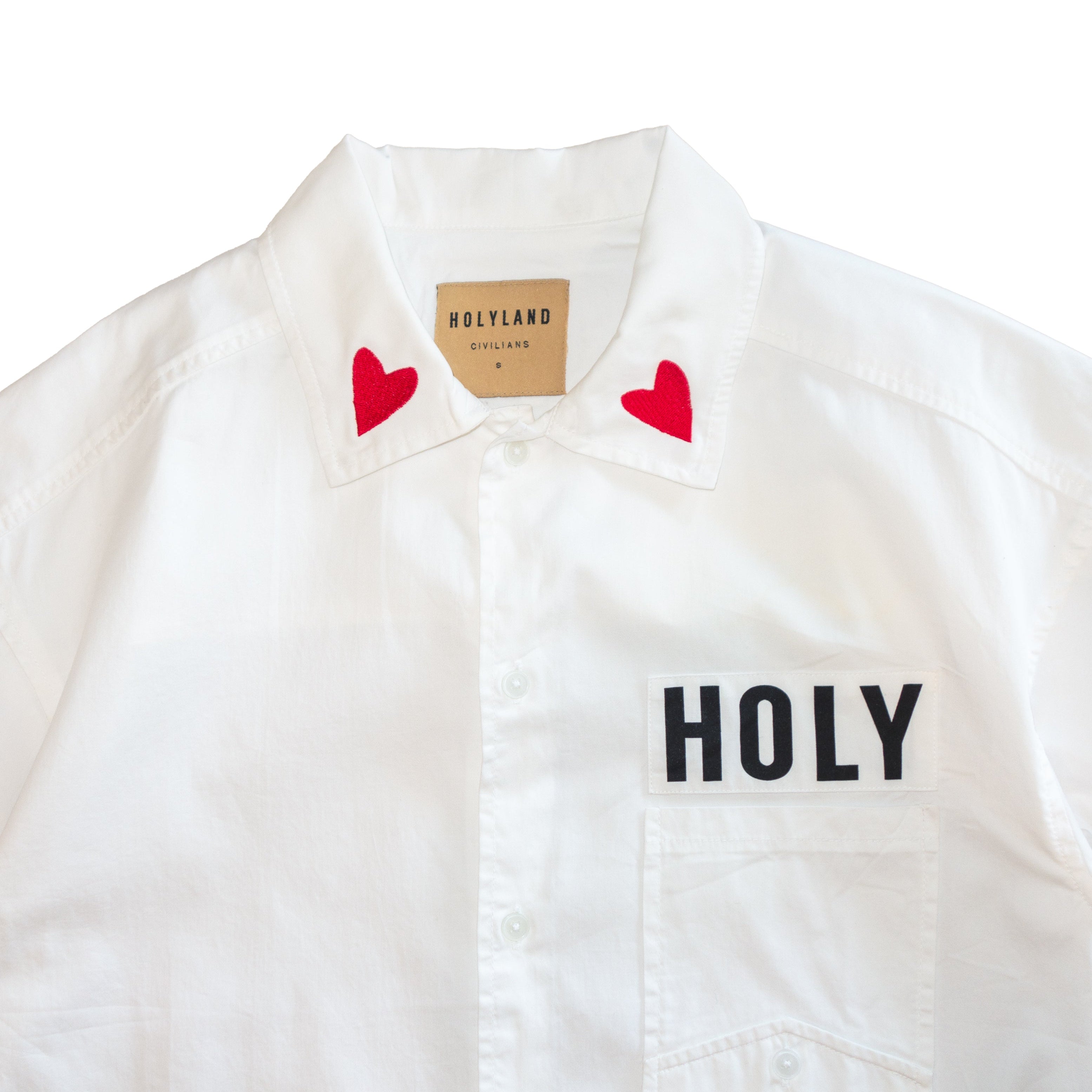 RITUAL HEARTS BUTTON-DOWN SHIRT HOLYLAND CIVILIANS IL
