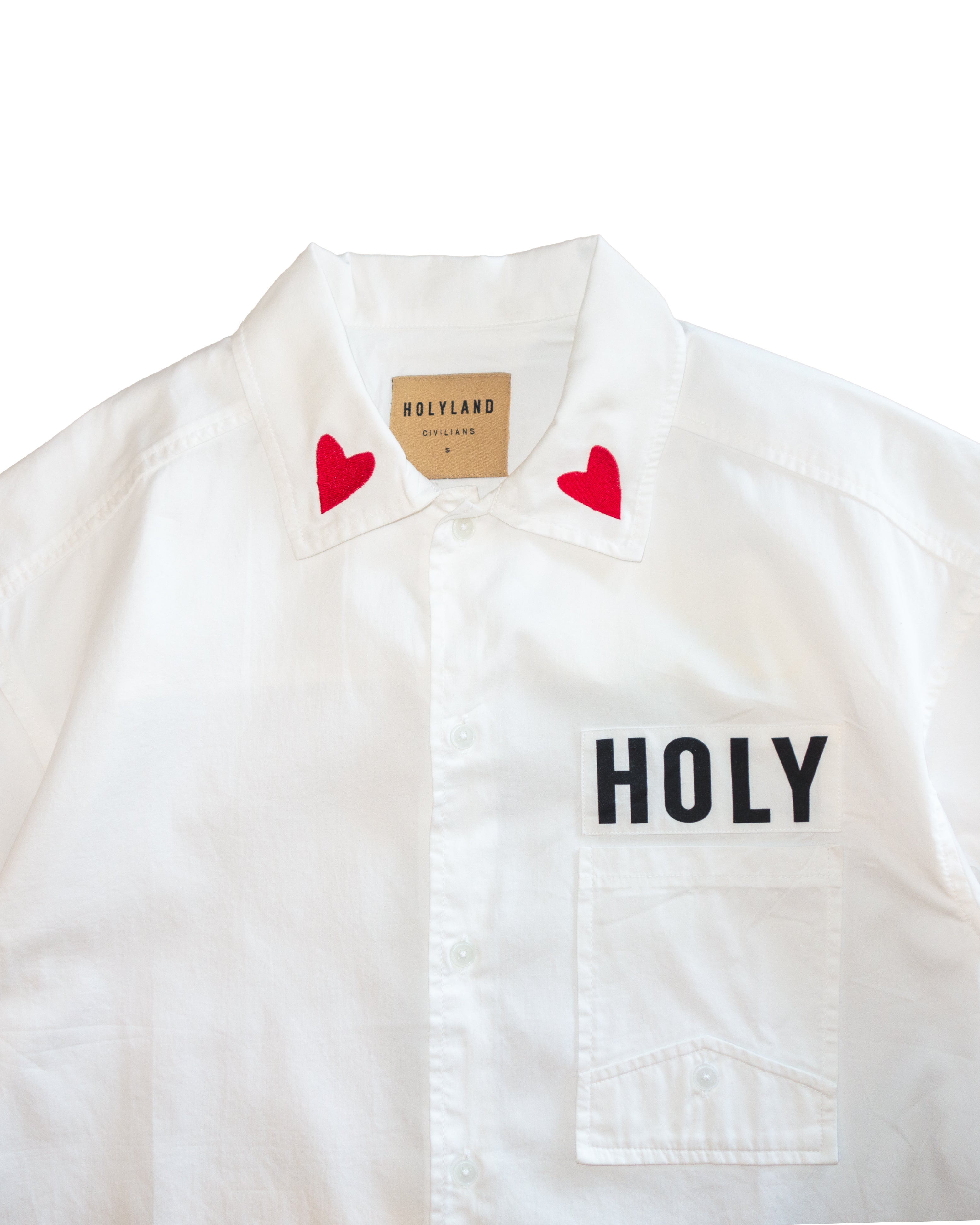 RITUAL HEARTS BUTTON-DOWN SHIRT HOLYLAND CIVILIANS IL
