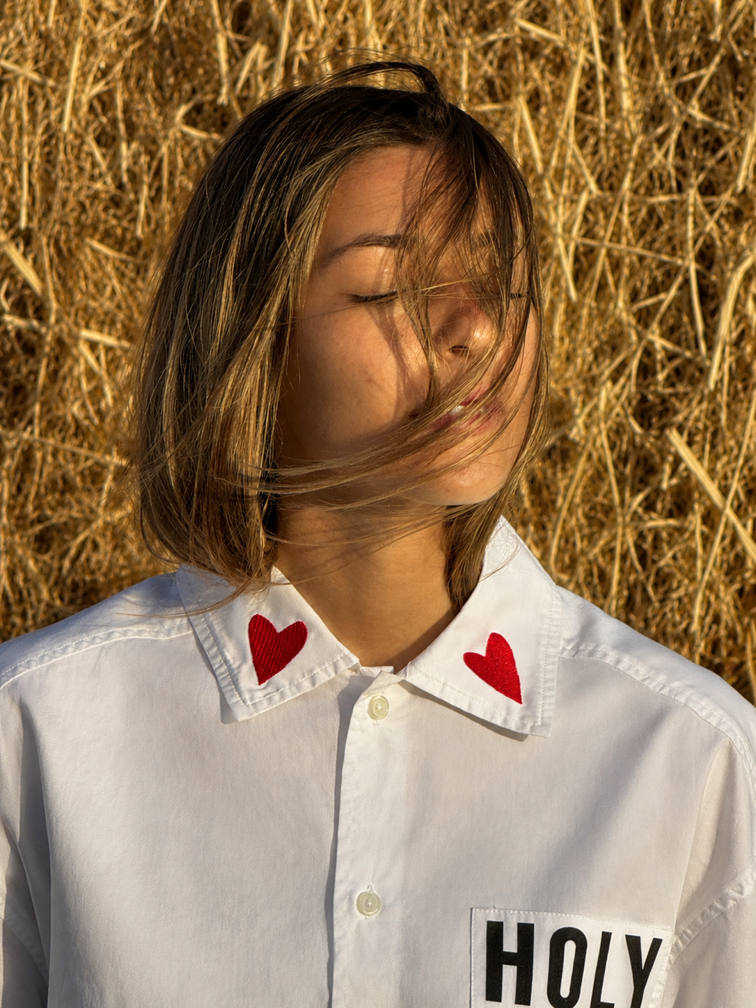 RITUAL HEARTS BUTTON-DOWN SHIRT HOLYLAND CIVILIANS IL