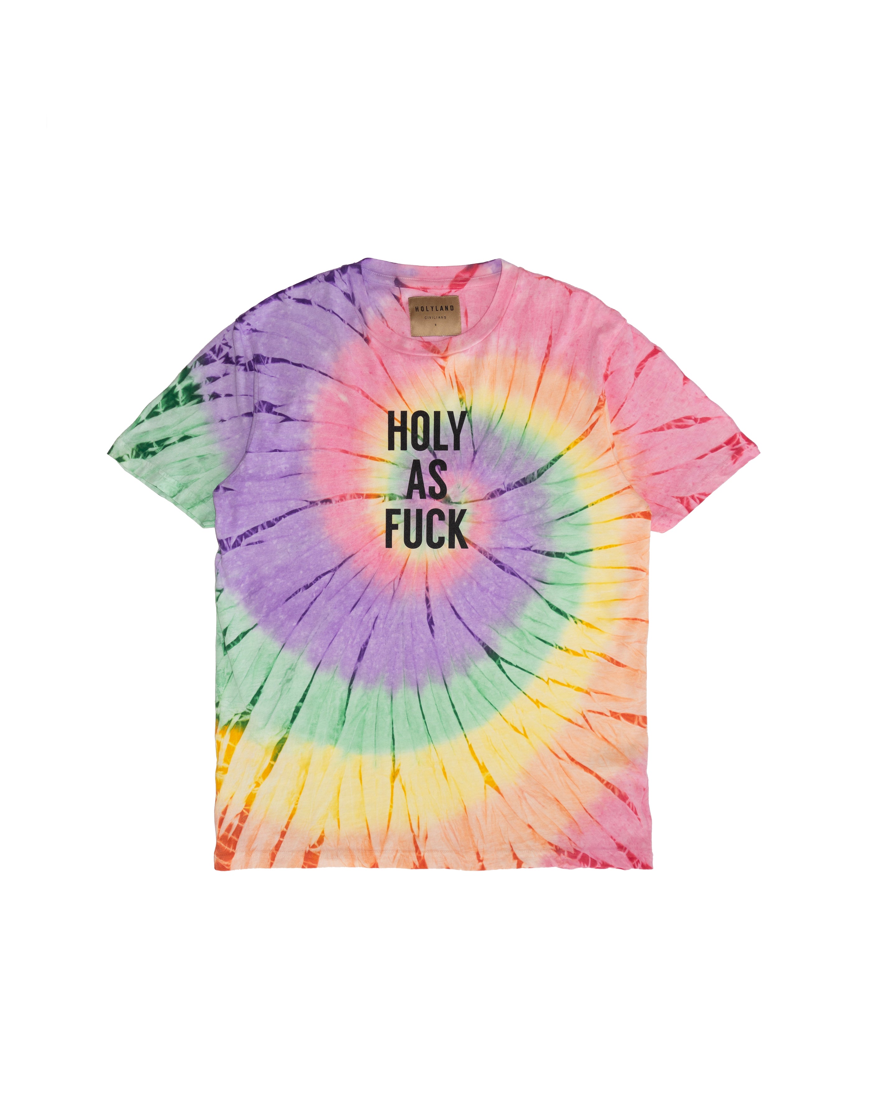 HOLY AS F*** TIE DYE T-SHIRT HOLYLAND CIVILIANS IL